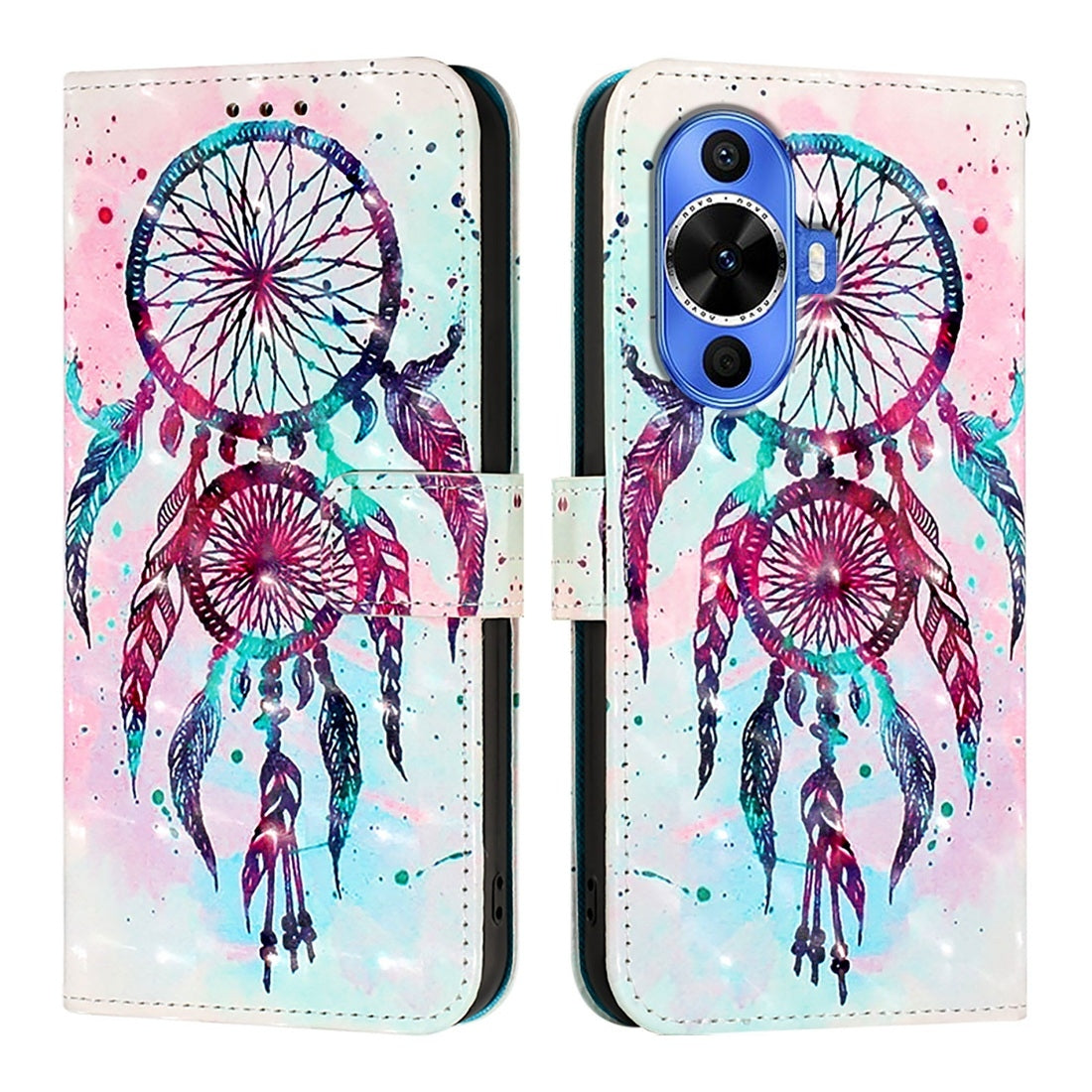 Huawei nova 12s Global Leather Flip Phone Case with 3D Painted Design, Card Holder, Wallet & Stand Function - Durable Protection & Easy Access