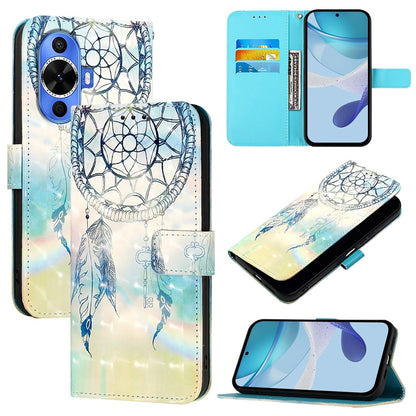 Huawei nova 12s Global Leather Flip Phone Case with 3D Painted Design, Card Holder, Wallet & Stand Function - Durable Protection & Easy Access