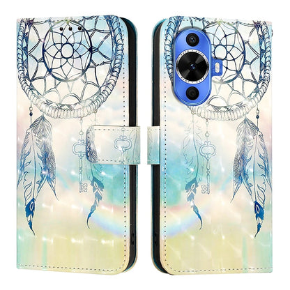Huawei nova 12s Global Leather Flip Phone Case with 3D Painted Design, Card Holder, Wallet & Stand Function - Durable Protection & Easy Access
