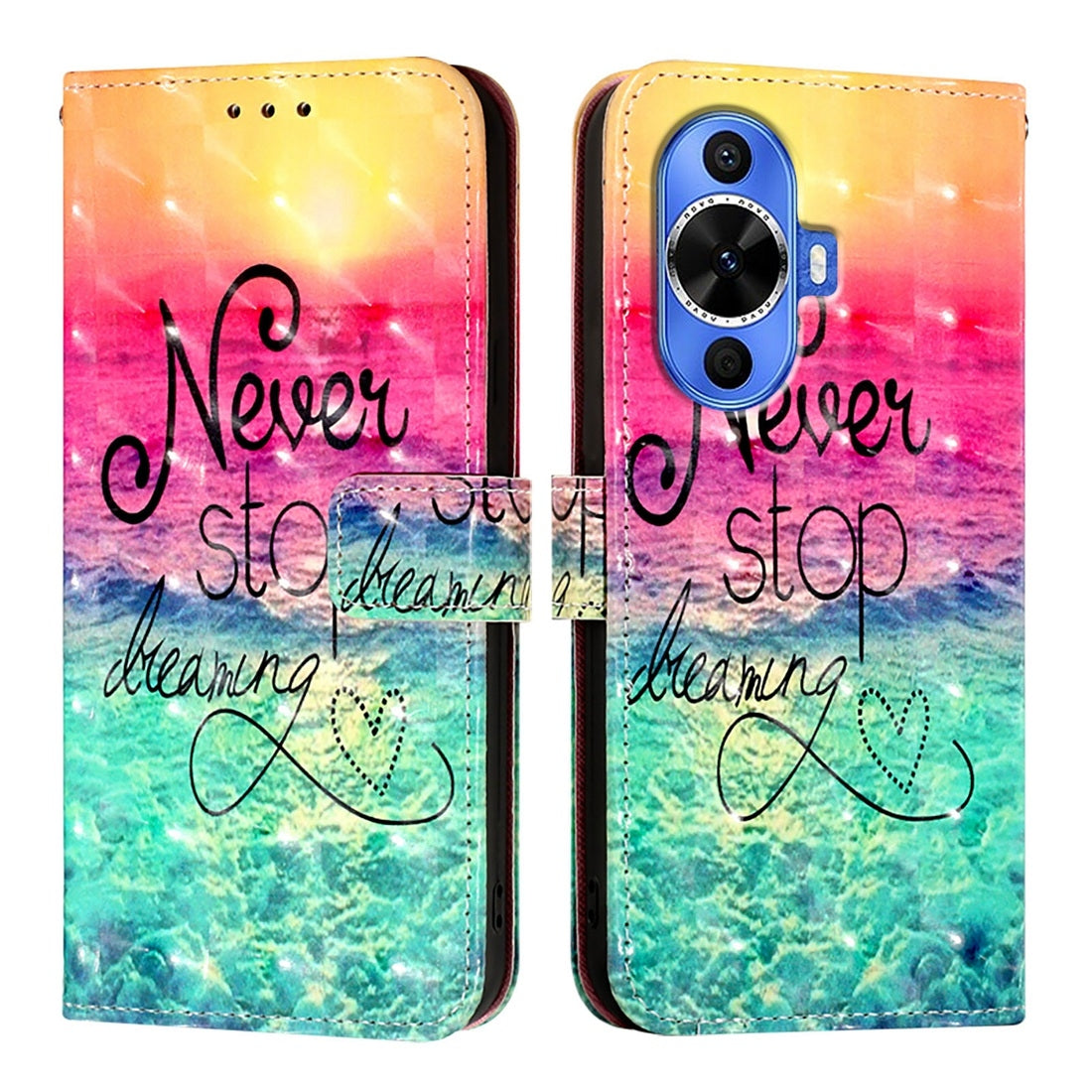 Huawei nova 12s Global Leather Flip Phone Case with 3D Painted Design, Card Holder, Wallet & Stand Function - Durable Protection & Easy Access