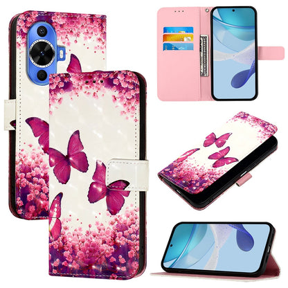 Huawei nova 12s Global Leather Flip Phone Case with 3D Painted Design, Card Holder, Wallet & Stand Function - Durable Protection & Easy Access