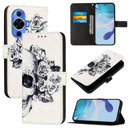 Huawei nova 12s Global Leather Flip Phone Case with 3D Painted Design, Card Holder, Wallet & Stand Function - Durable Protection & Easy Access