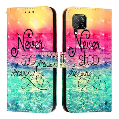 Huawei Nova 6 SE Leather Flip Phone Case with 3D Painted Design, Card Holder, Wallet & Stand Function - Durable Protection & Easy Access