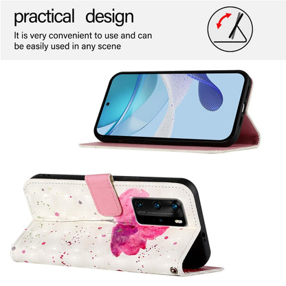 Huawei P40 Pro Leather Flip Phone Case with 3D Painted Design, Card Holder, Wallet & Stand Function - Durable Protection & Easy Access
