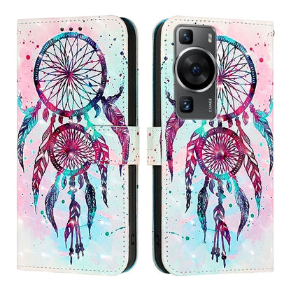 Huawei P60 Pro Leather Flip Phone Case with 3D Painted Design, Card Holder, Wallet & Stand Function - Durable Protection & Easy Access