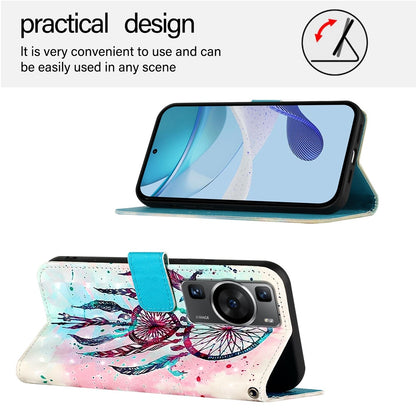 Huawei P60 Pro Leather Flip Phone Case with 3D Painted Design, Card Holder, Wallet & Stand Function - Durable Protection & Easy Access