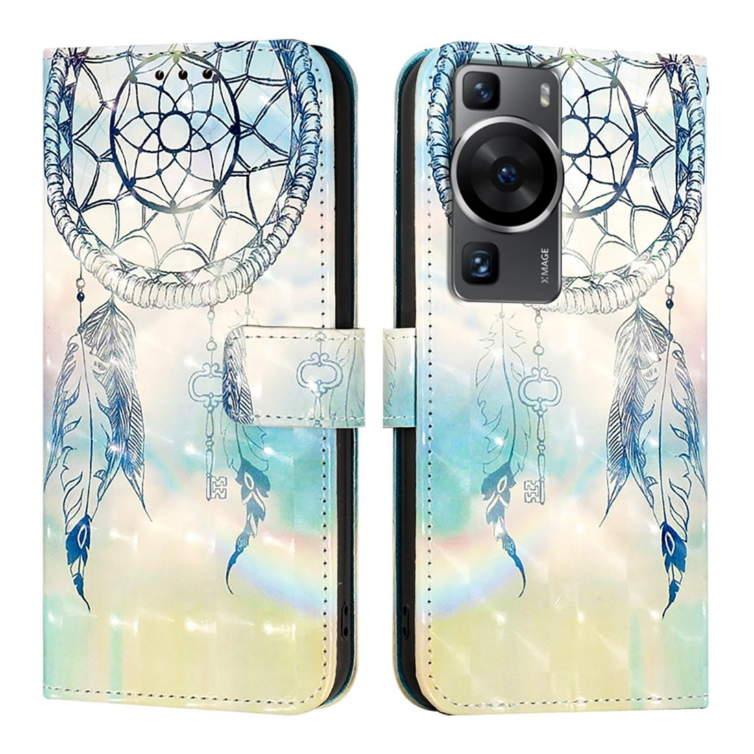 Huawei P60 Pro Leather Flip Phone Case with 3D Painted Design, Card Holder, Wallet & Stand Function - Durable Protection & Easy Access