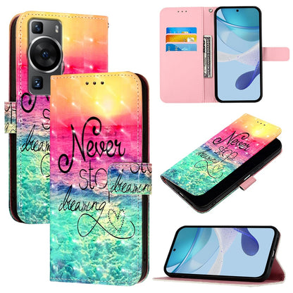 Huawei P60 Pro Leather Flip Phone Case with 3D Painted Design, Card Holder, Wallet & Stand Function - Durable Protection & Easy Access