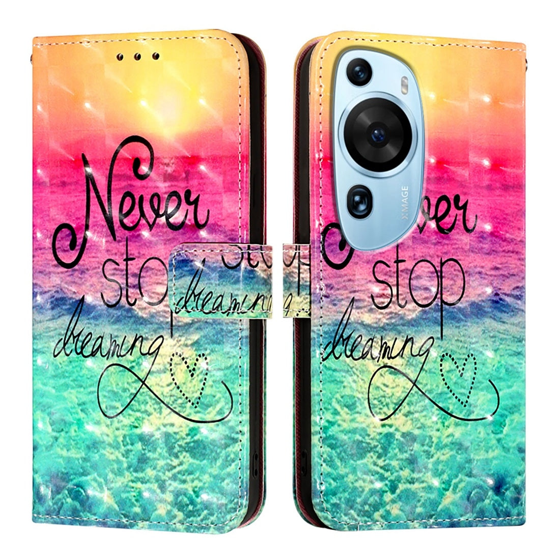 Huawei P60 Art Leather Flip Phone Case with 3D Painted Design, Card Holder, Wallet & Stand Function - Durable Protection & Easy Access