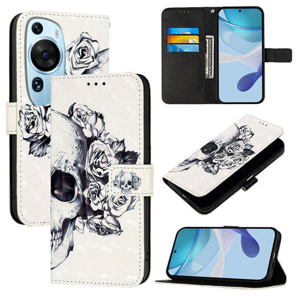 Huawei P60 Art Leather Flip Phone Case with 3D Painted Design, Card Holder, Wallet & Stand Function - Durable Protection & Easy Access