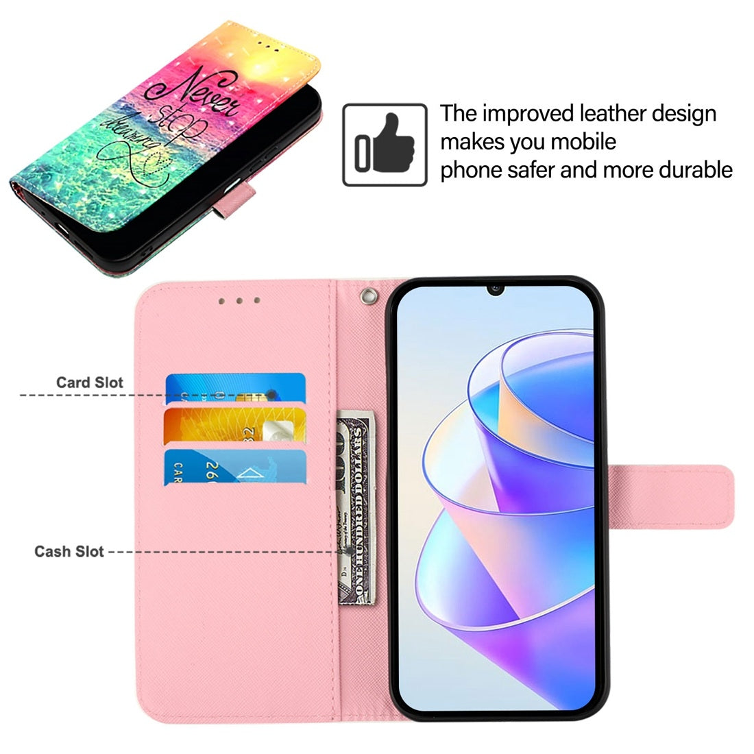 Huawei Pura 70 Leather Flip Phone Case with 3D Painted Design, Card Holder, Wallet & Stand Function - Durable Protection & Easy Access