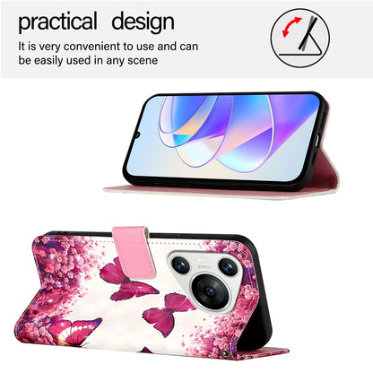 Huawei Pura 70 Leather Flip Phone Case with 3D Painted Design, Card Holder, Wallet & Stand Function - Durable Protection & Easy Access