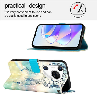 Huawei Pura 70 Pro Leather Flip Phone Case with 3D Painted Design, Card Holder, Wallet & Stand Function - Durable Protection & Easy Access