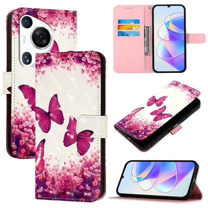 Huawei Pura 70 Pro Leather Flip Phone Case with 3D Painted Design, Card Holder, Wallet & Stand Function - Durable Protection & Easy Access