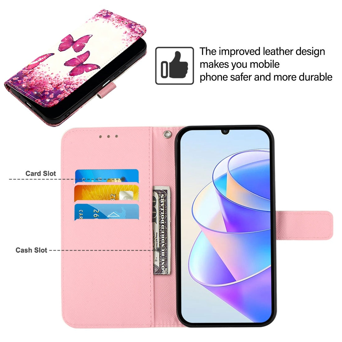 Huawei Pura 70 Pro Leather Flip Phone Case with 3D Painted Design, Card Holder, Wallet & Stand Function - Durable Protection & Easy Access