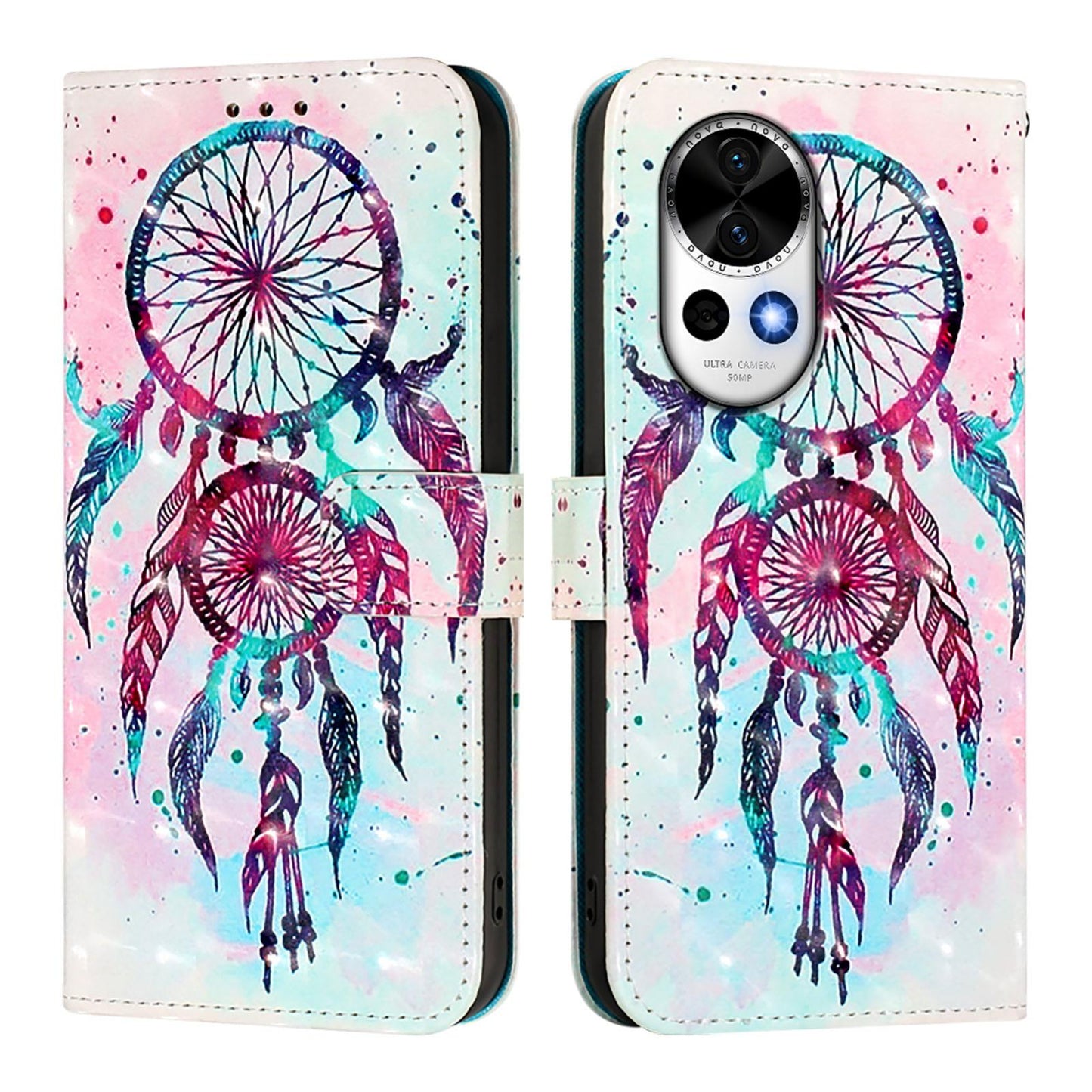 Huawei nova 13 Leather Flip Phone Case with 3D Painted Design, Card Holder, Wallet & Stand Function - Durable Protection & Easy Access
