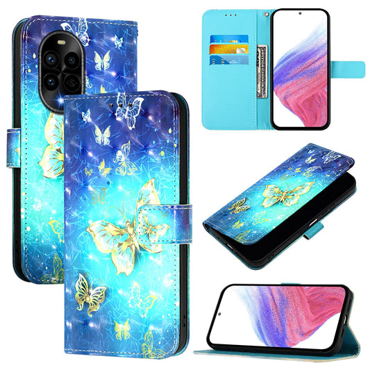 Huawei nova 13 Pro Leather Flip Phone Case with 3D Painted Design, Card Holder, Wallet & Stand Function - Durable Protection & Easy Access