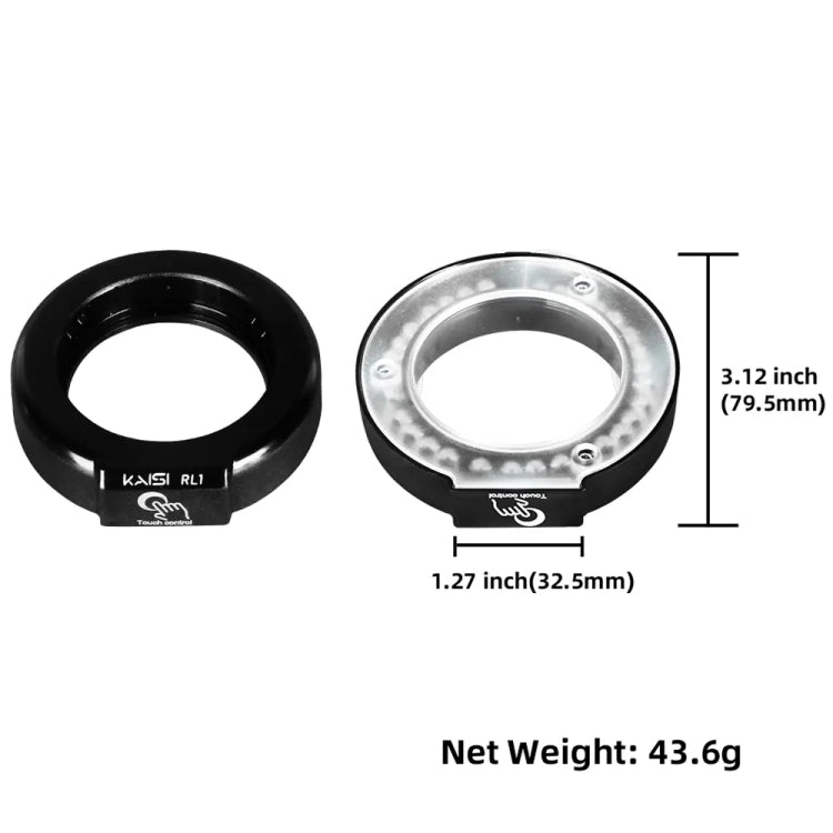 Kaisi RL1 USB Adjustable Brightness LED Microscope Ring Light with 28 Lamp Beads and 56mm Diameter