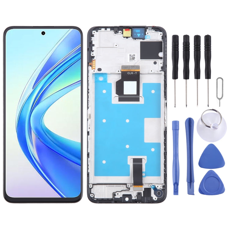 Honor X7b Original LCD Screen Digitizer Full Assembly with Frame - Replacement Part for Cracked Displays