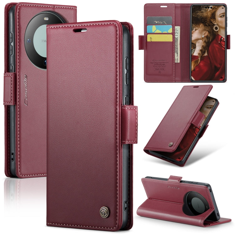 Huawei Mate 60 Pro/Pro+ RFID Leather Case - Litchi Texture with Butterfly Buckle, Wallet & Stand