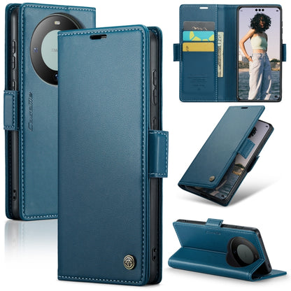 Huawei Mate 60 Pro/Pro+ RFID Leather Case - Litchi Texture with Butterfly Buckle, Wallet & Stand