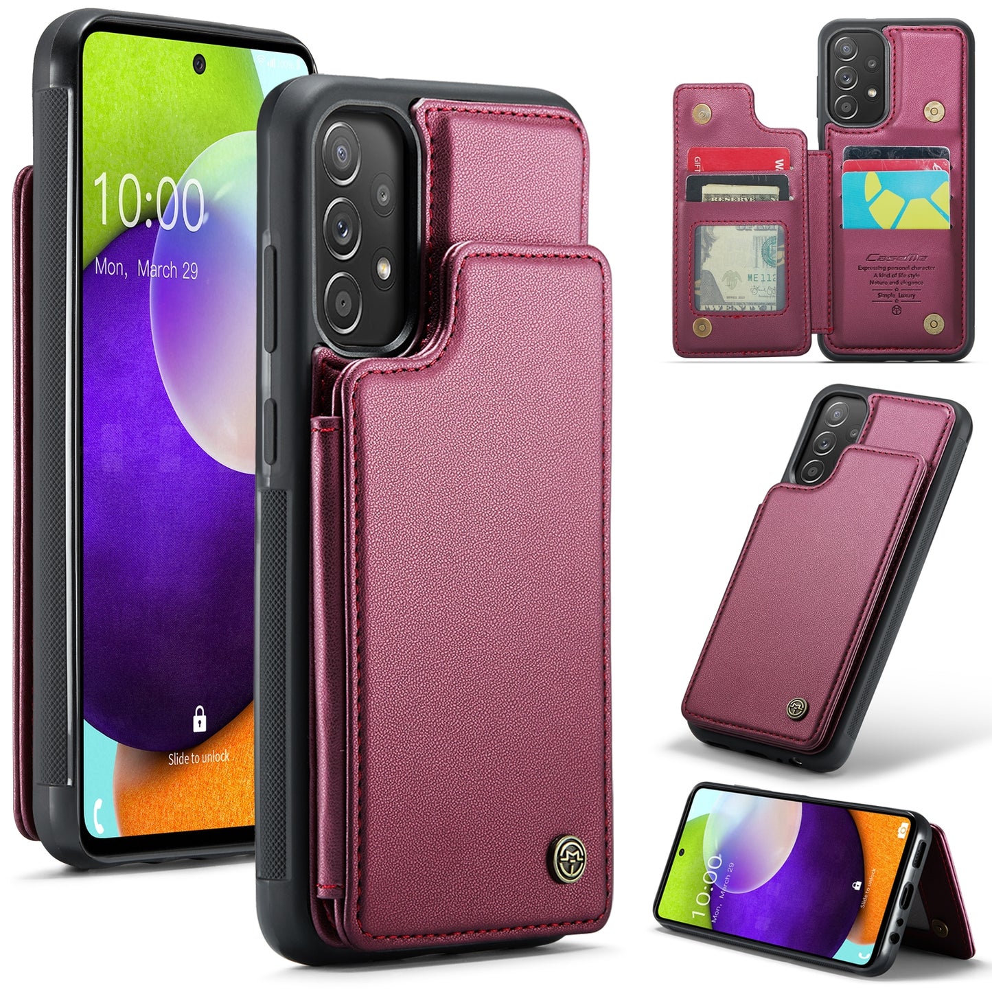 Samsung Galaxy A52 4G/5G - A52s 5G CaseMe C22 Card Slots Holder RFID Anti-theft Phone Case