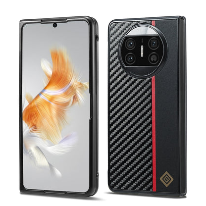 Huawei Mate X3 3-in-1 Carbon Fibre Texture Phone Case: Light, Shockproof & Sweatproof Protection - Black