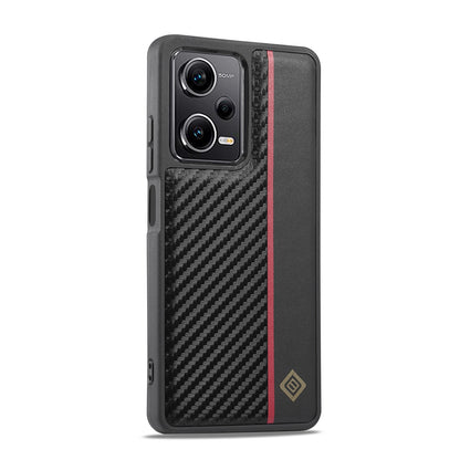 Xiaomi Redmi Note 13 5G 3-in-1 Carbon Fibre Texture Phone Case: Light, Shockproof & Sweatproof Protection - Black