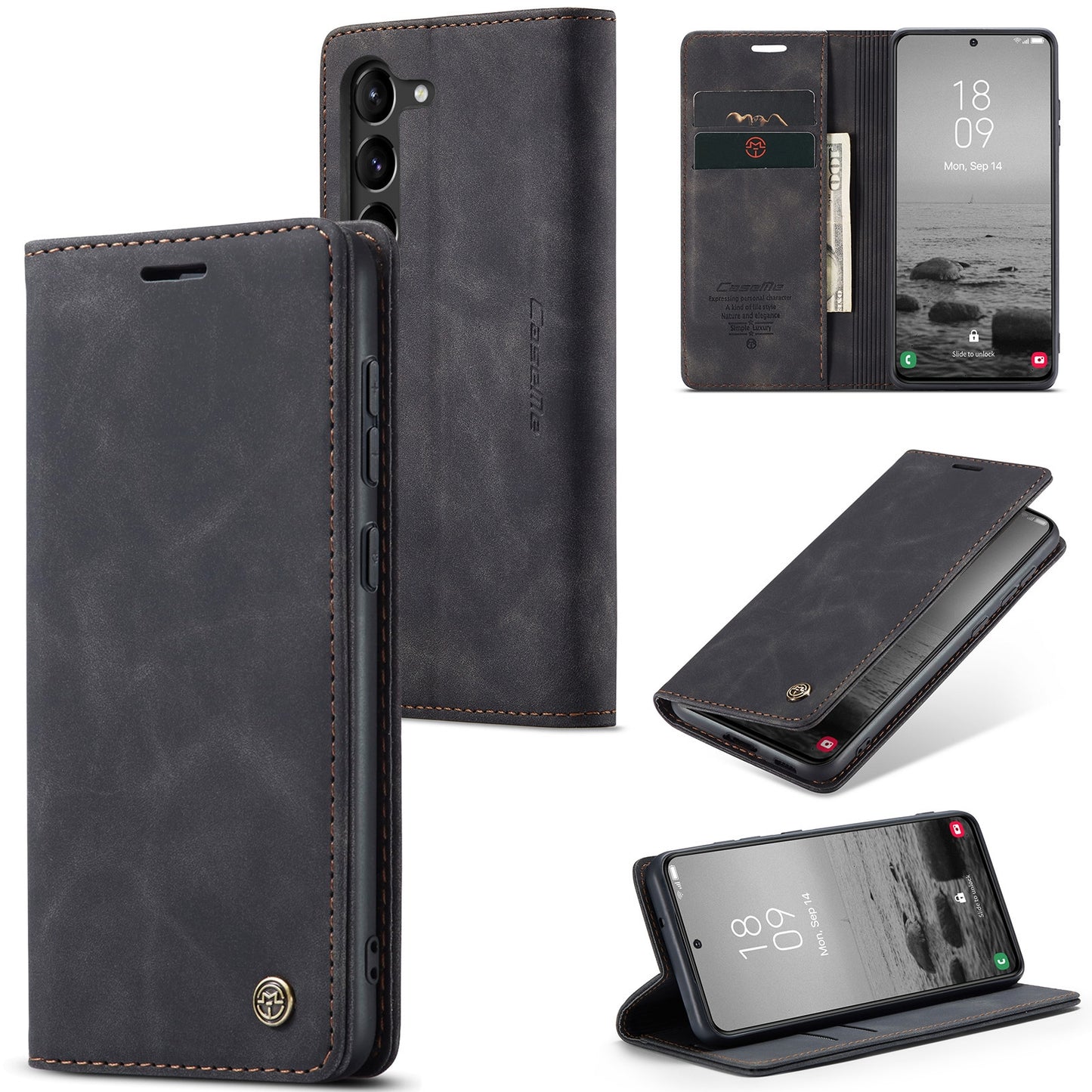 Samsung Galaxy S24 5G Elegant Leather Case with Horizontal Flip, Card Slots & Wallet