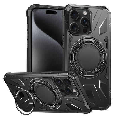iPhone 15 Pro Max MagSafe Shockproof Case - Magnetic Ring Holder, Rugged Protection, Wireless Charging Compatible