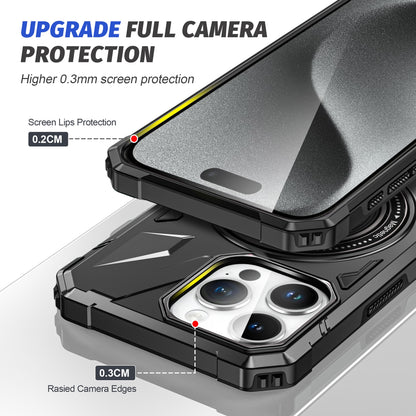 iPhone 15 Pro Max MagSafe Shockproof Case - Magnetic Ring Holder, Rugged Protection, Wireless Charging Compatible