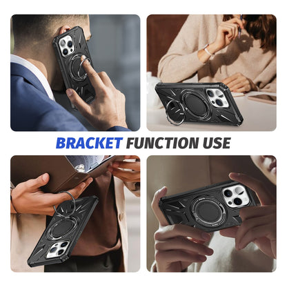 iPhone 14 Pro Max MagSafe Shockproof Case - Magnetic Ring Holder, Rugged Protection, Wireless Charging Compatible