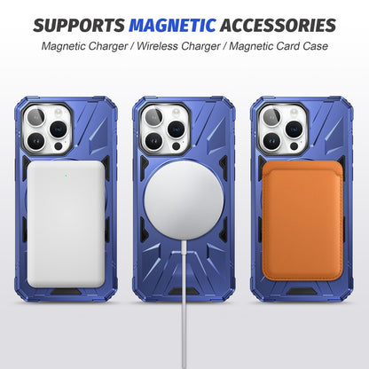 iPhone 13 Pro Max MagSafe Shockproof Case - Magnetic Ring Holder, Rugged Protection, Wireless Charging Compatible
