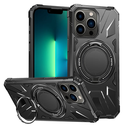 iPhone 13 Pro Max MagSafe Shockproof Case - Magnetic Ring Holder, Rugged Protection, Wireless Charging Compatible