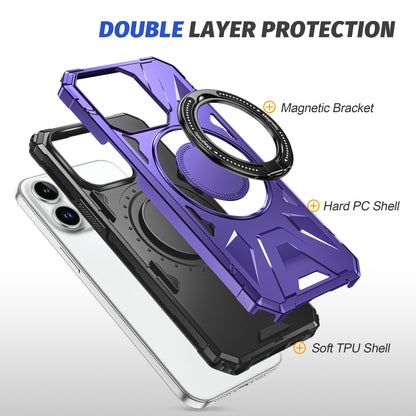 iPhone 13 Pro Max MagSafe Shockproof Case - Magnetic Ring Holder, Rugged Protection, Wireless Charging Compatible