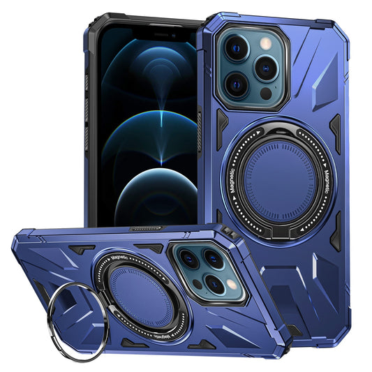 iPhone 12 Pro Max MagSafe Shockproof Case - Magnetic Ring Holder, Rugged Protection, Wireless Charging Compatible
