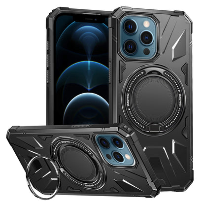 iPhone 12 Pro Max MagSafe Shockproof Case - Magnetic Ring Holder, Rugged Protection, Wireless Charging Compatible