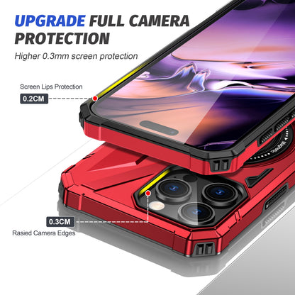 iPhone 16 Pro Max MagSafe Shockproof Case - Magnetic Ring Holder, Rugged Protection, Wireless Charging Compatible