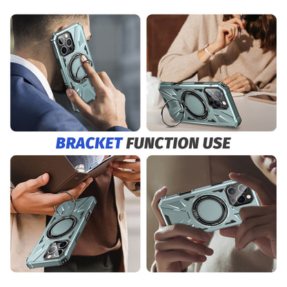 iPhone 16 Pro Max MagSafe Shockproof Case - Magnetic Ring Holder, Rugged Protection, Wireless Charging Compatible