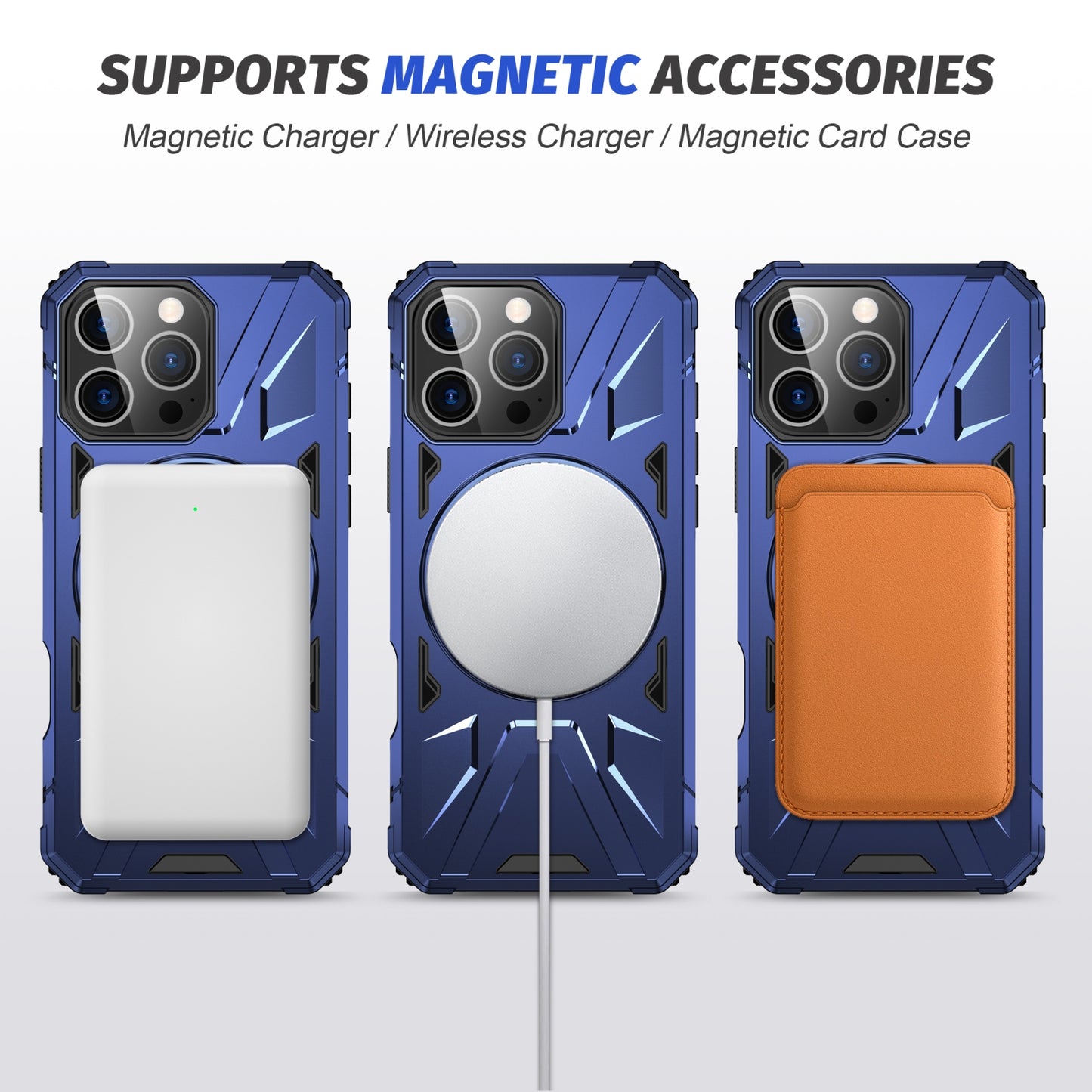 iPhone 16 Pro MagSafe Shockproof Case - Magnetic Ring Holder, Rugged Protection, Wireless Charging Compatible