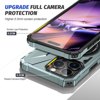 iPhone 16 Pro MagSafe Shockproof Case - Magnetic Ring Holder, Rugged Protection, Wireless Charging Compatible