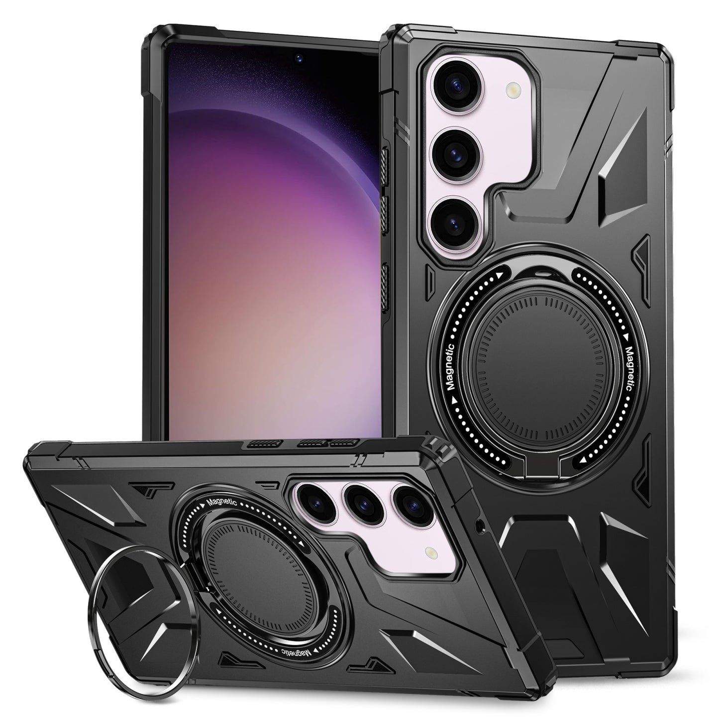 Samsung Galaxy S23+ 5G MagSafe Shockproof Case - Magnetic Ring Holder, Rugged Protection, Wireless Charging Compatible