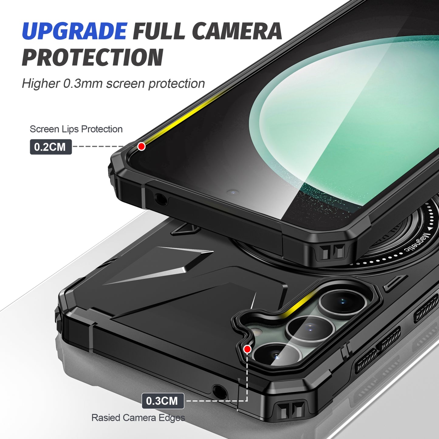 Samsung Galaxy A15 MagSafe Shockproof Case - Magnetic Ring Holder, Rugged Protection, Wireless Charging Compatible
