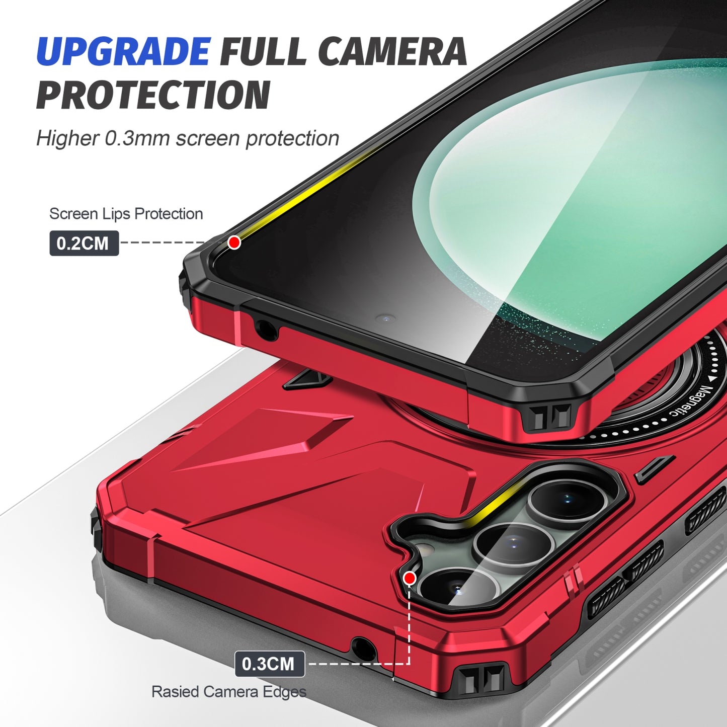 Samsung Galaxy A15 MagSafe Shockproof Case - Magnetic Ring Holder, Rugged Protection, Wireless Charging Compatible