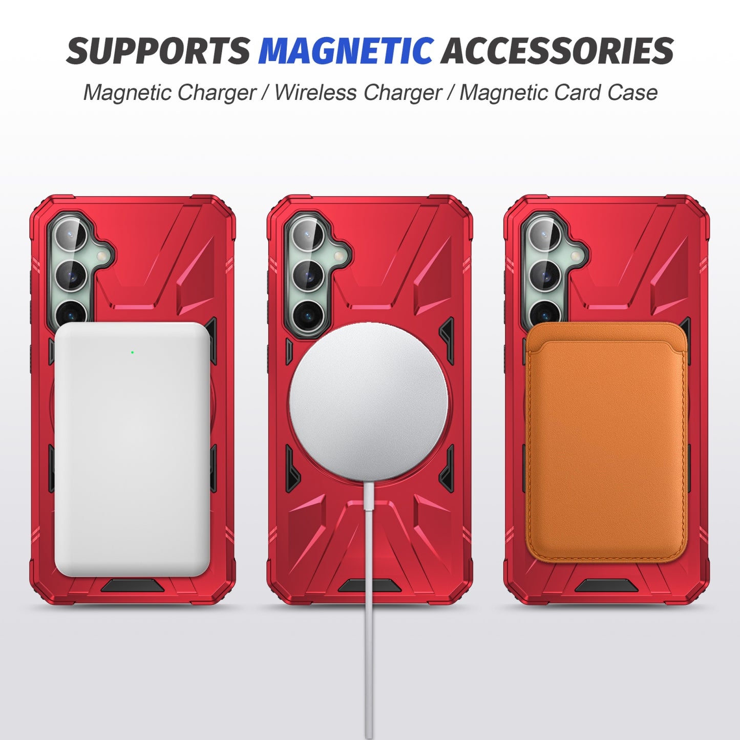 Samsung Galaxy A15 MagSafe Shockproof Case - Magnetic Ring Holder, Rugged Protection, Wireless Charging Compatible