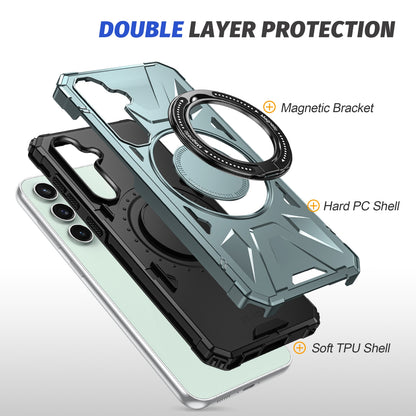 Samsung Galaxy A15 MagSafe Shockproof Case - Magnetic Ring Holder, Rugged Protection, Wireless Charging Compatible