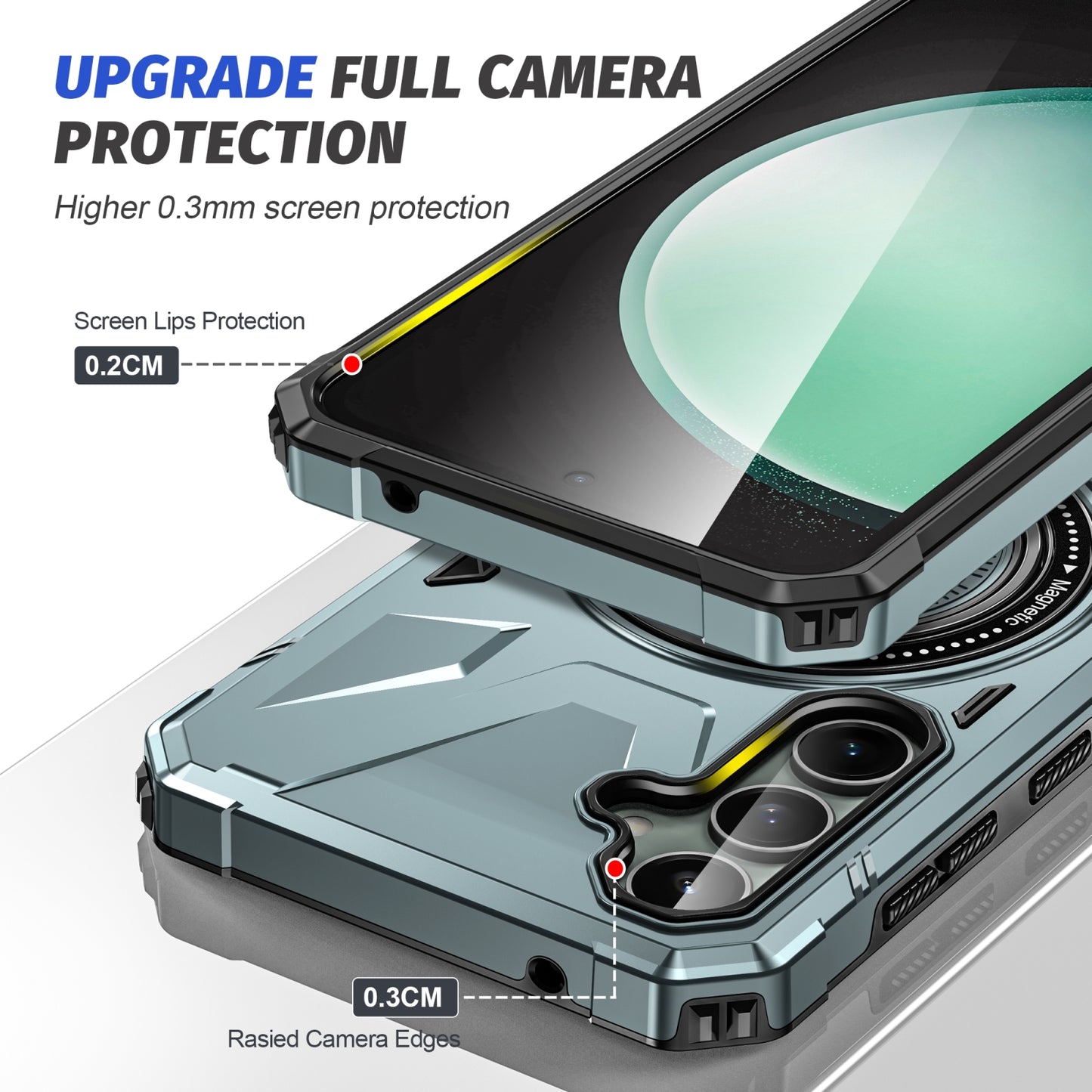 Samsung Galaxy A15 MagSafe Shockproof Case - Magnetic Ring Holder, Rugged Protection, Wireless Charging Compatible