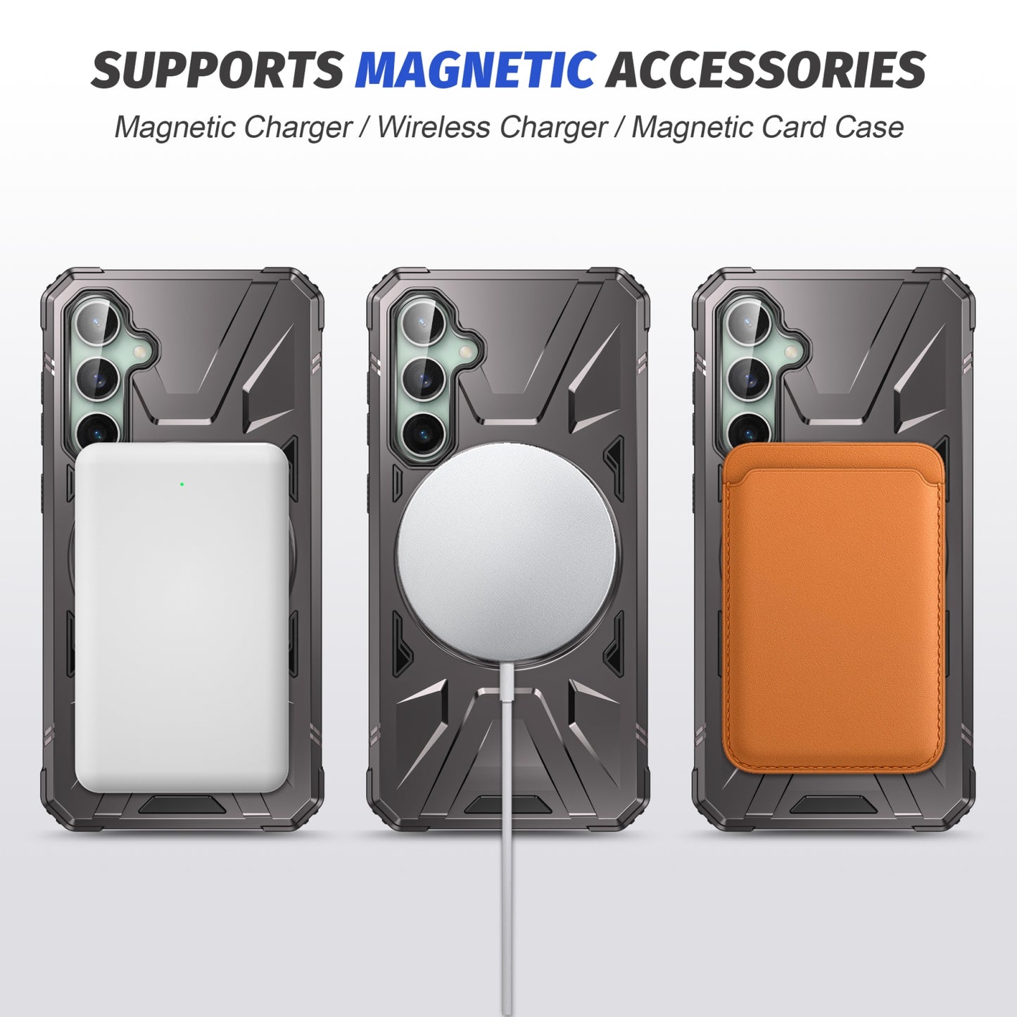 Samsung Galaxy A15 MagSafe Shockproof Case - Magnetic Ring Holder, Rugged Protection, Wireless Charging Compatible