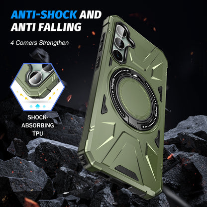 Samsung Galaxy A15 MagSafe Shockproof Case - Magnetic Ring Holder, Rugged Protection, Wireless Charging Compatible