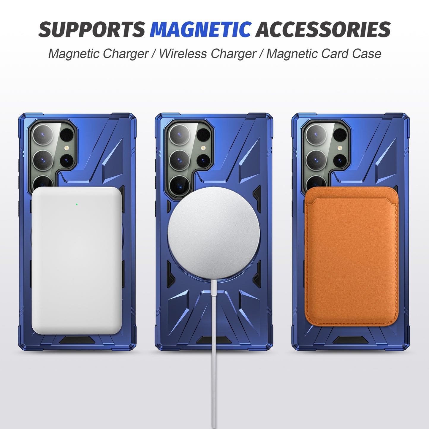 Samsung Galaxy S24 Ultra 5G MagSafe Shockproof Case - Magnetic Ring Holder, Rugged Protection, Wireless Charging Compatible